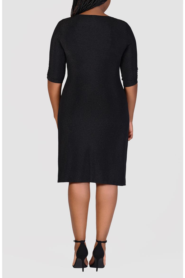 Shimmer Knit Body-Con Dress, Alternate, color, BLACK