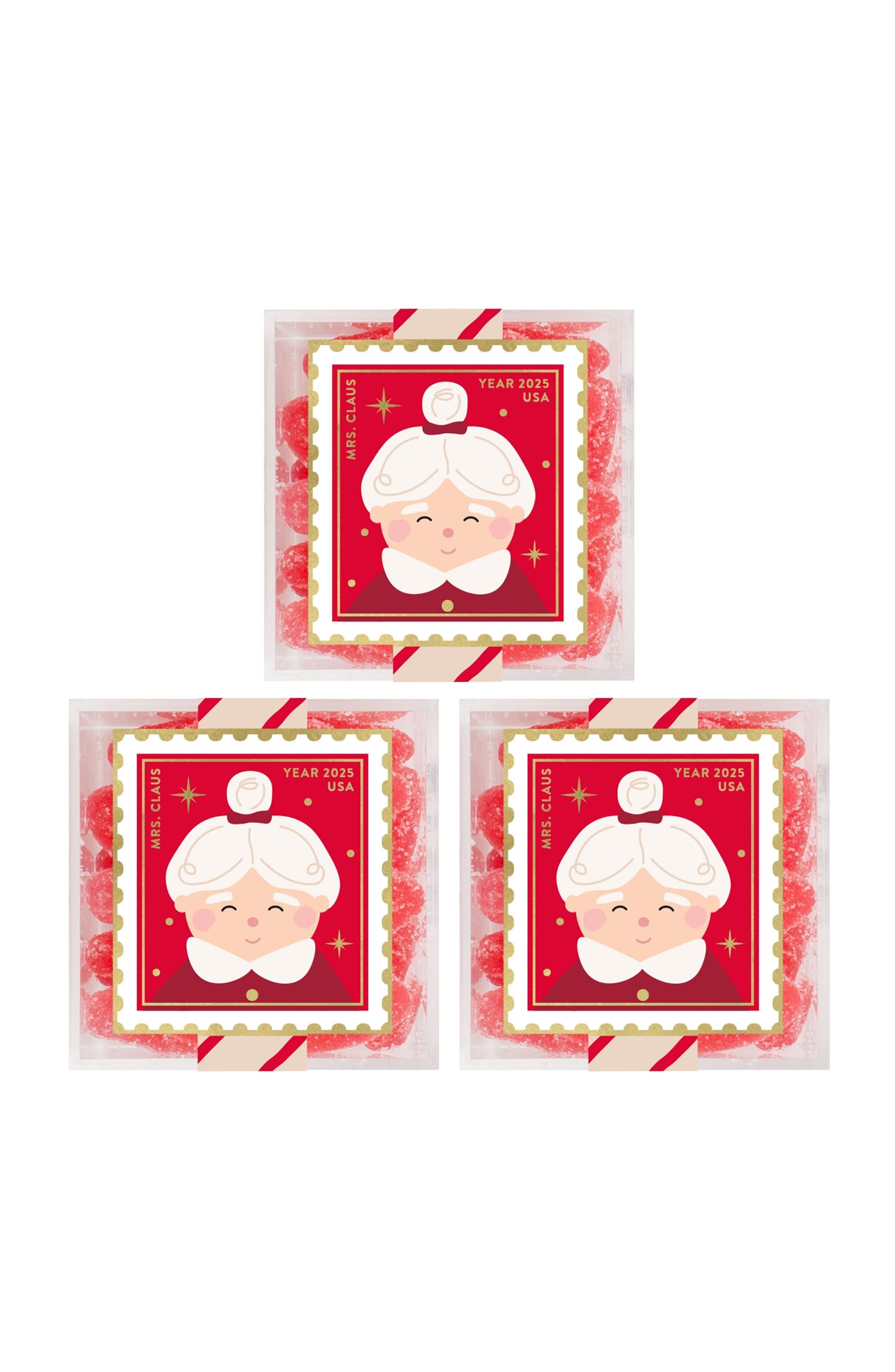 sugarfina Mrs. Claus Mistletoe Kisses Set of 3 Candy Cubes