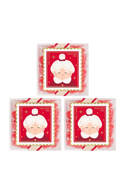 Mrs. Claus Mistletoe Kisses Set of 3 Candy Cubes