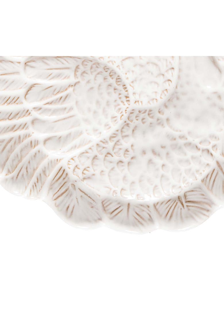 Thanksgiving White Turkey Stoneware Serving Platter Plate, Alternate, color, White