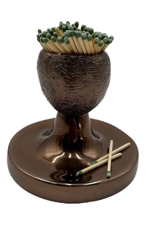 Lunares Matchbox Holder In Brown