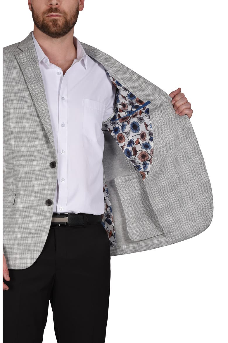 Plaid Knit Sport Coat, Alternate, color, GREY
