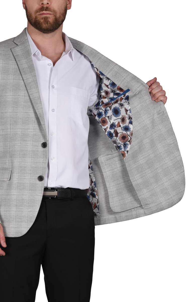 CRICKETEER Plaid Knit Sport Coat, Alternate, color, Grey