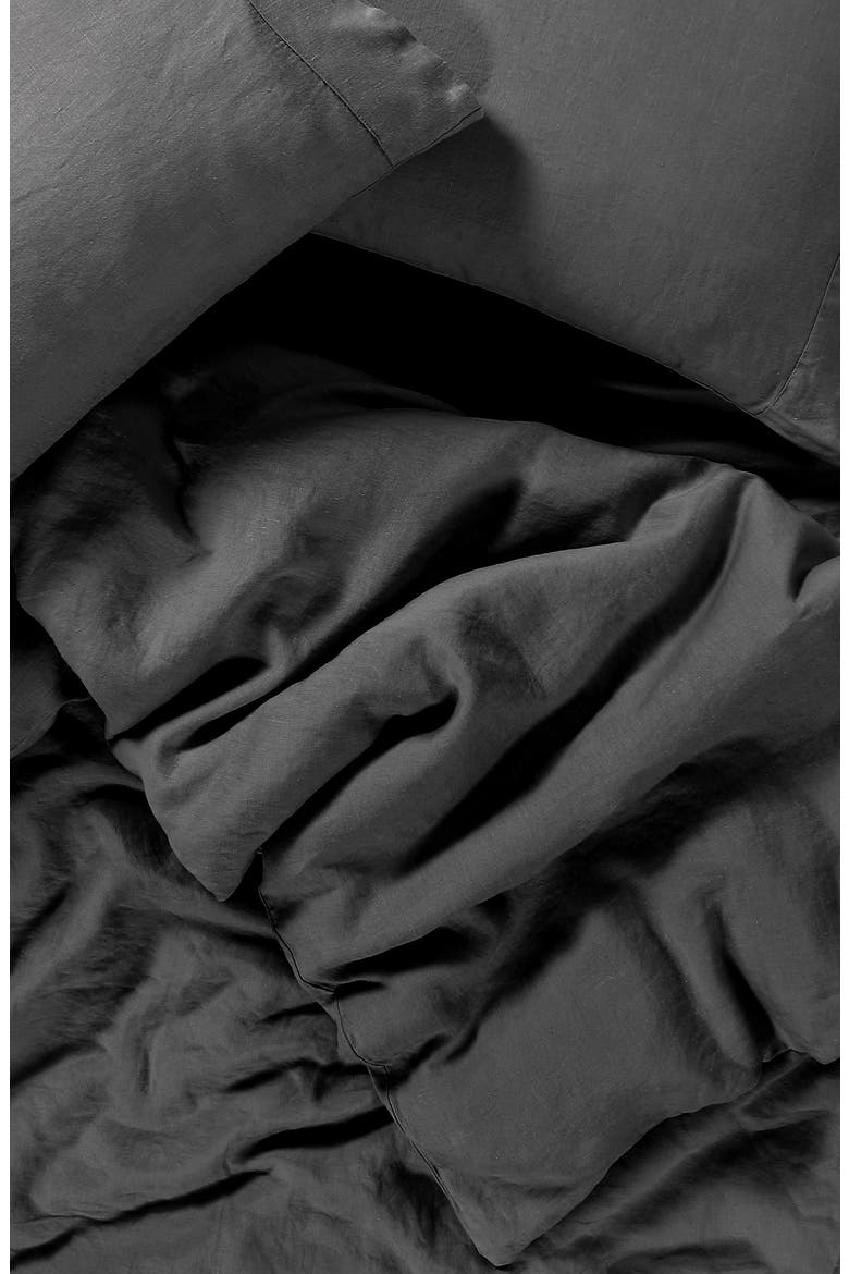 French Linen Duvet Cover, Alternate, color, STORM