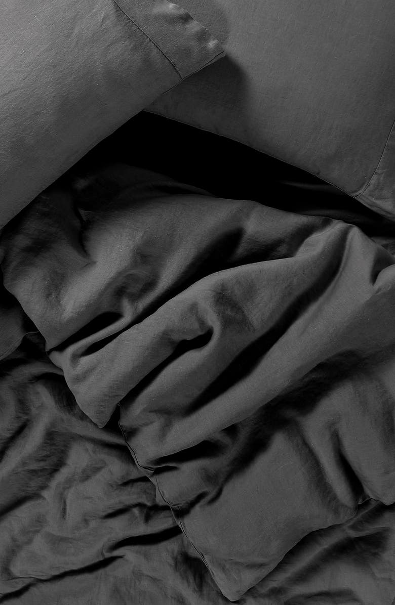 Sijo French Linen Duvet Cover, Alternate, color, Storm