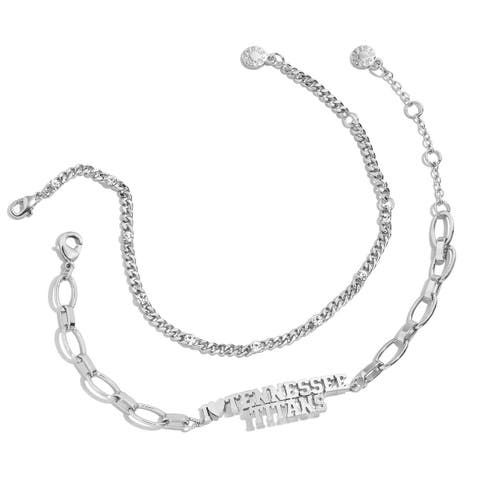 x Baublebar Silver Tennessee Titans Linear Bracelet Set