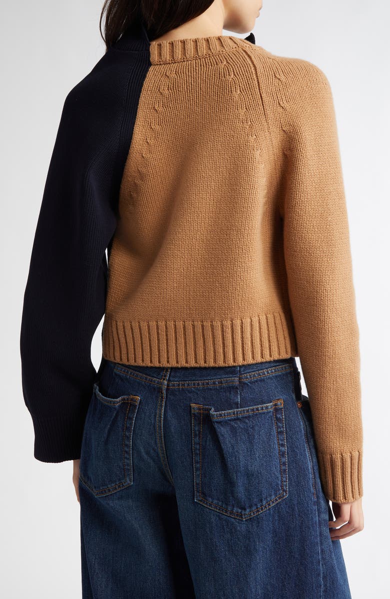 Sacai Two-Tone Asymmetric Zip Sweater, Alternate, color, 