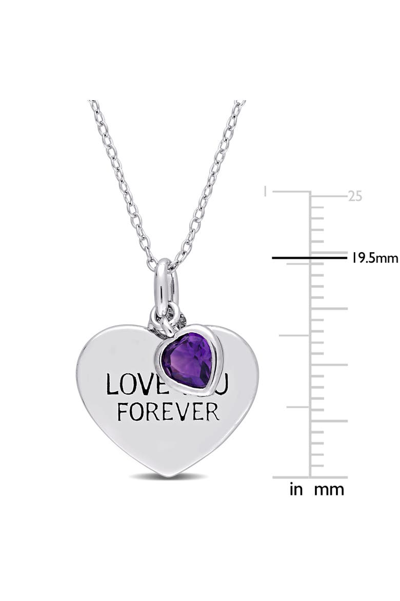 LOVE YOU FOREVER Heart Necklace, Alternate, color, Amethyst