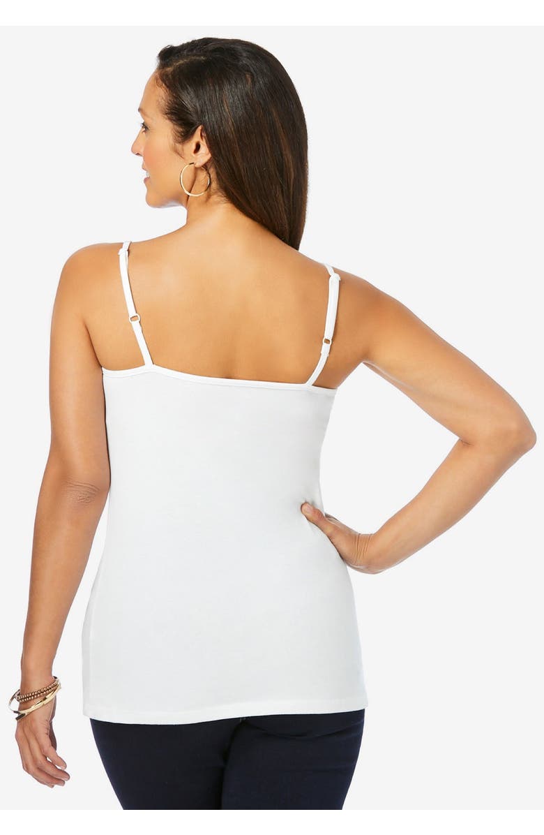 Jessica London Stretch Cotton Cami, Alternate, color, Black