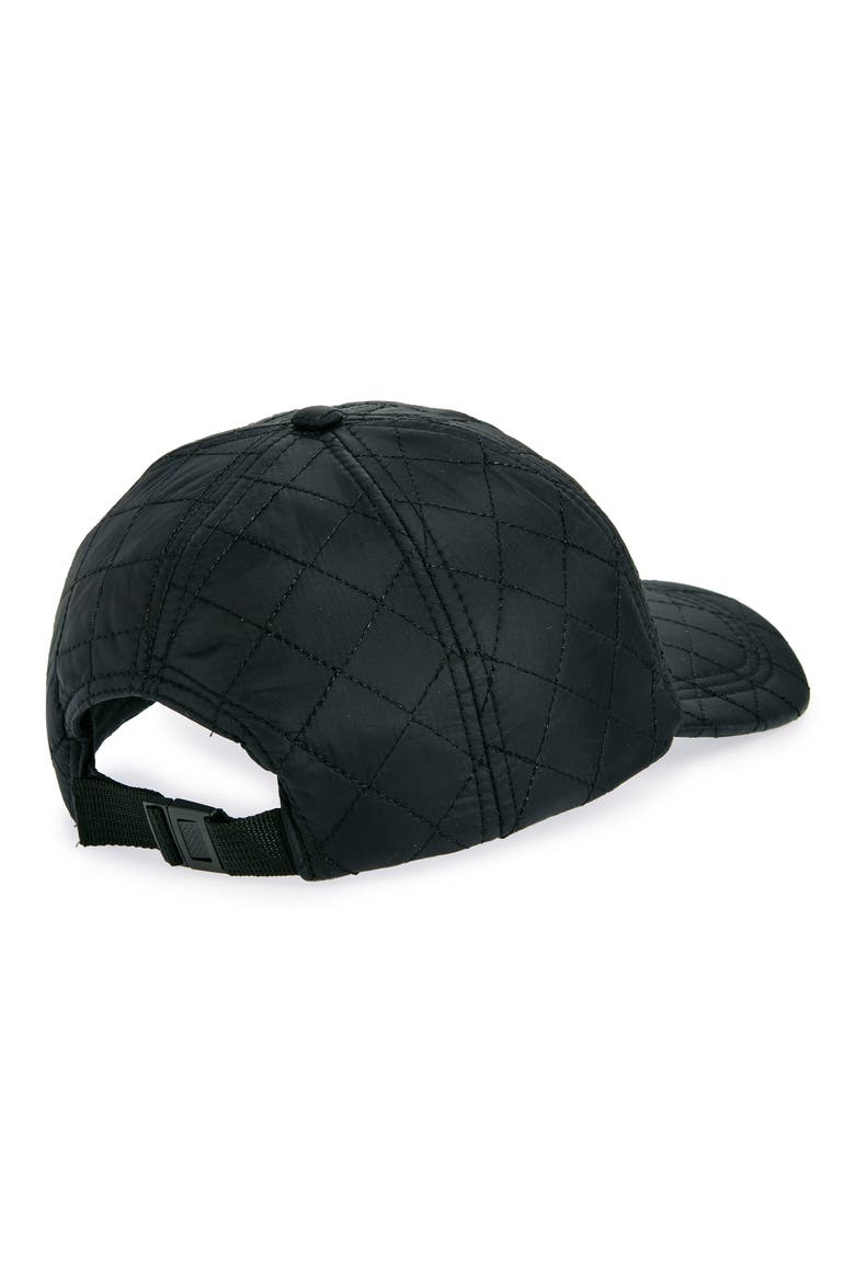 Quilted Baseball Cap, Alternate, color, BLACK