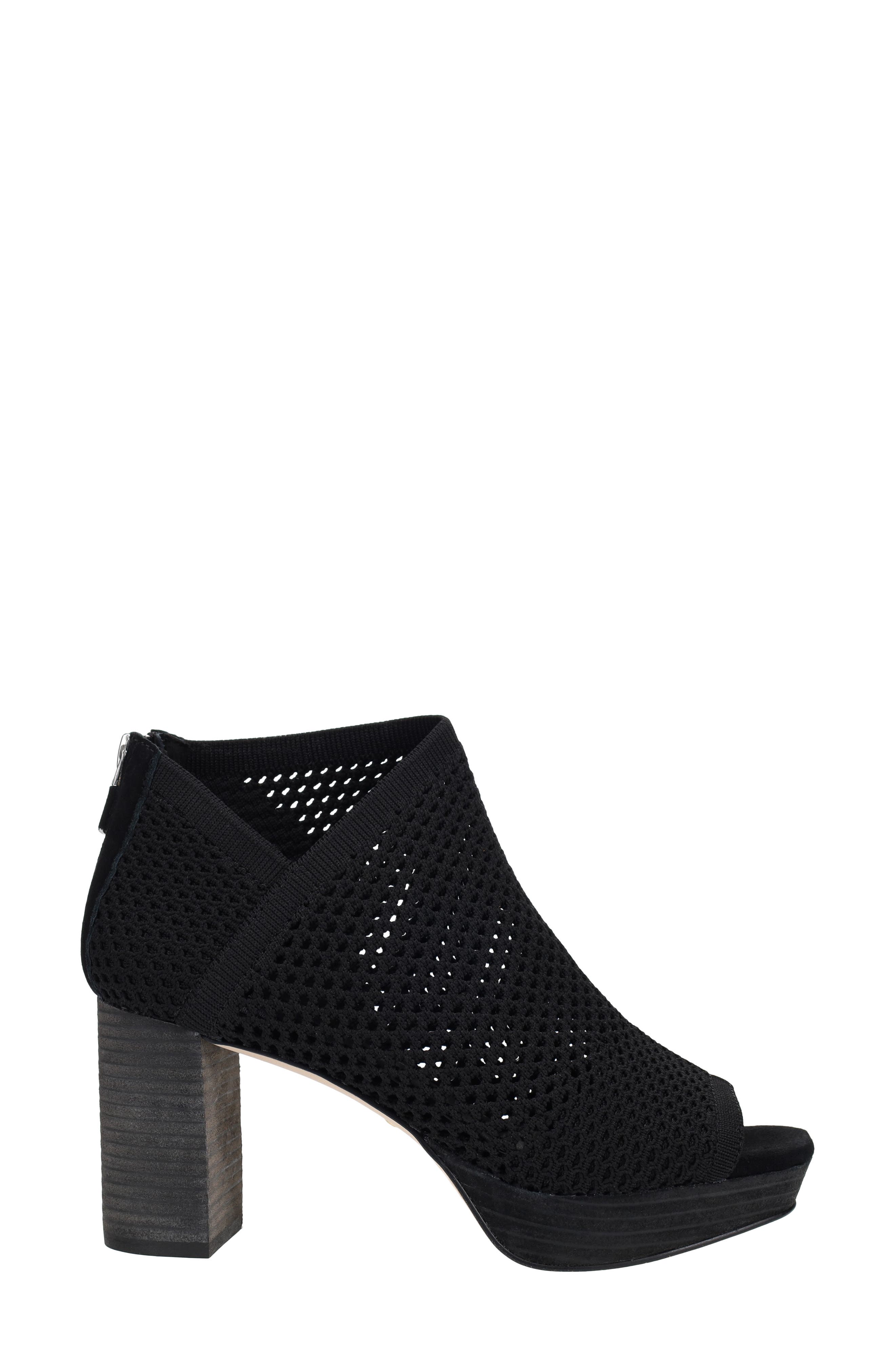 Aurel Open Toe Platform Bootie, Alternate, color, BLACK
