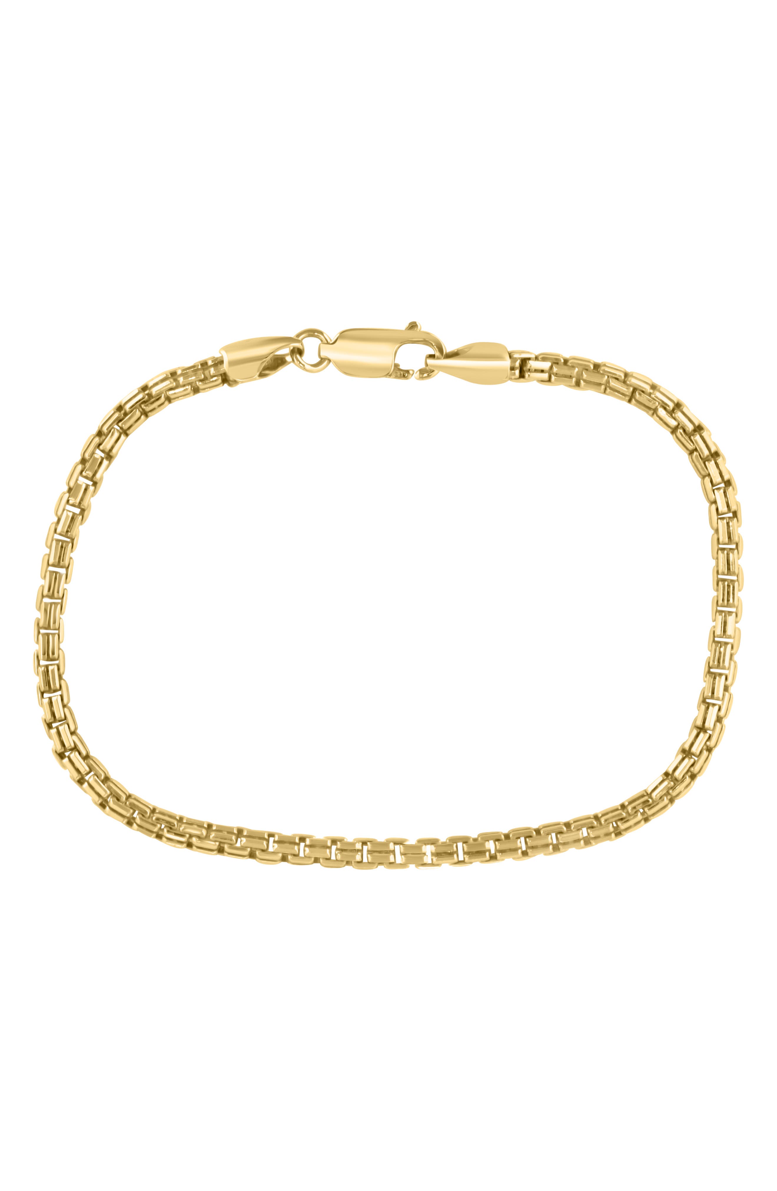 EFFY Men's 14K Gold Plated Sterling Silver Box Chain Bracelet