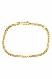 EFFY Men's 14K Gold Plated Sterling Silver Box Chain Bracelet