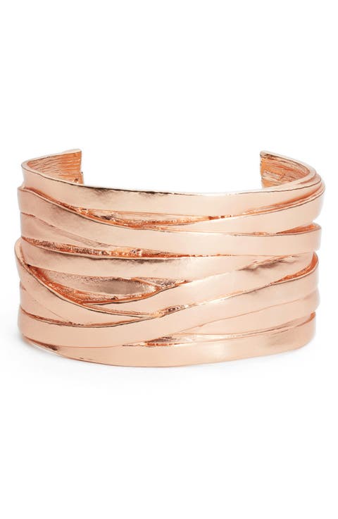 Layered Ribbon Cuff Bracelet