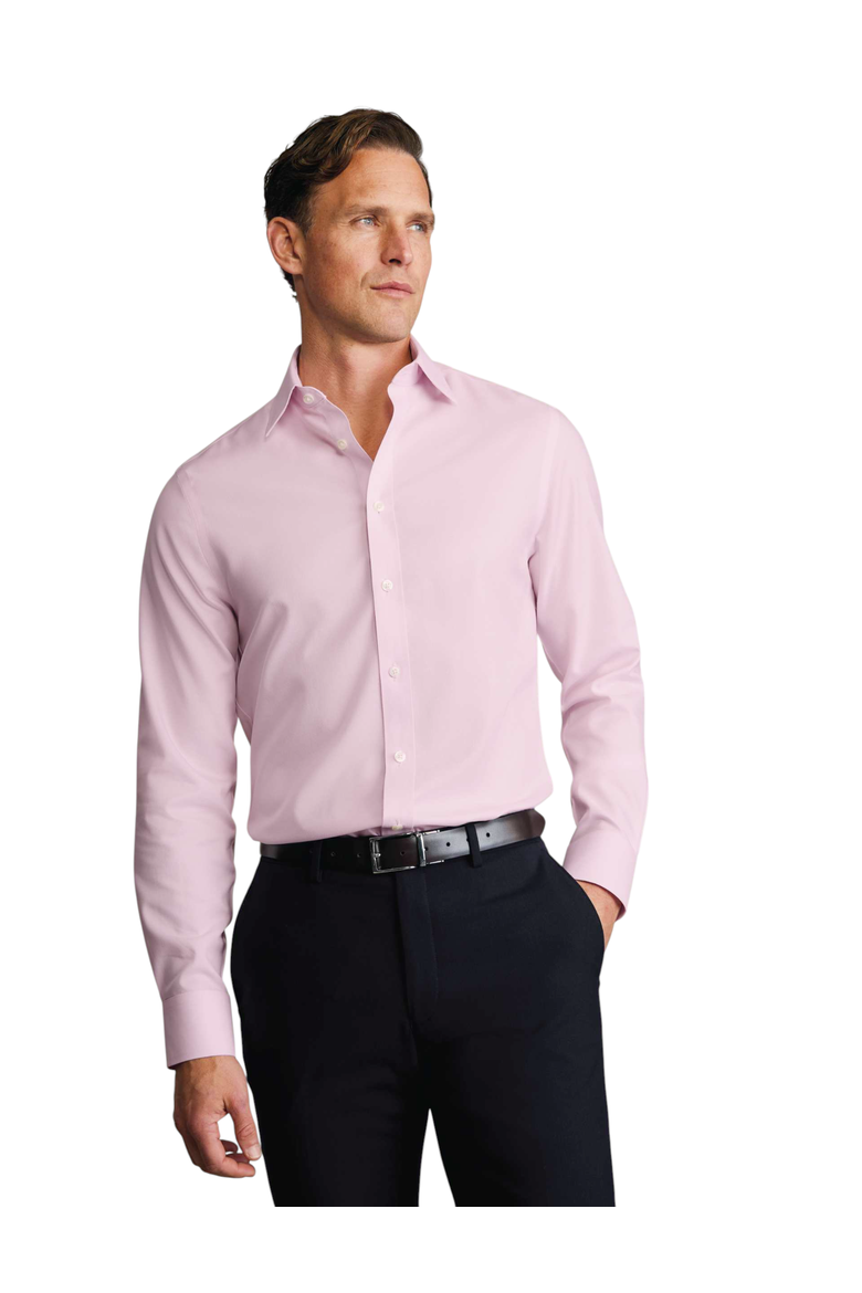 Non-Iron Twill Cutaway Collar Shirt, Main, color, Light Pink