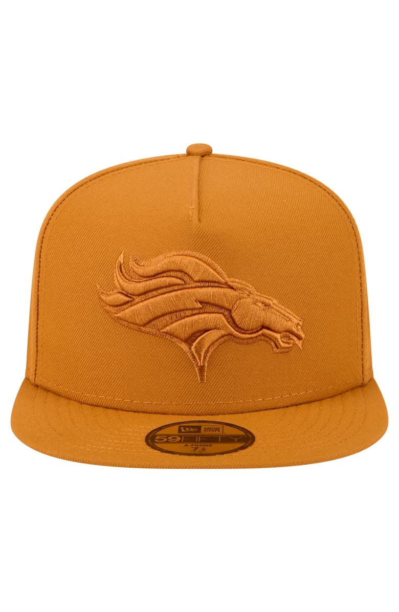 New Era Men's New Era  Brown Denver Broncos Color Pack A-Frame 59FIFTY Fitted Hat, Alternate, color, 