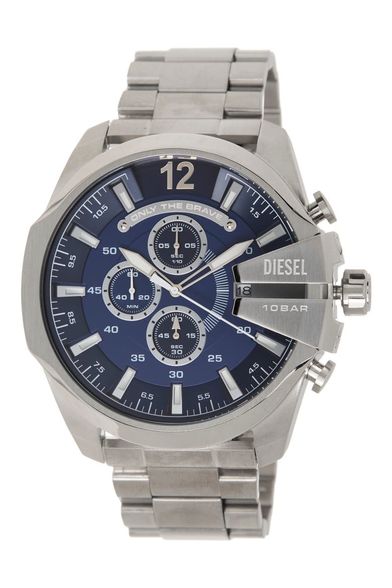 Men's Mega Chief Chronograph Bracelet Watch, 51mm, Main, color, SILVER