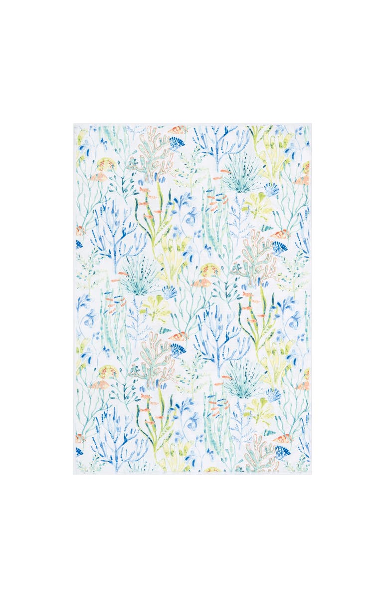 C&F Home Coralie Sound Marine Watercolor 100% Cotton Printed Dishtowel, Alternate, color, Blue