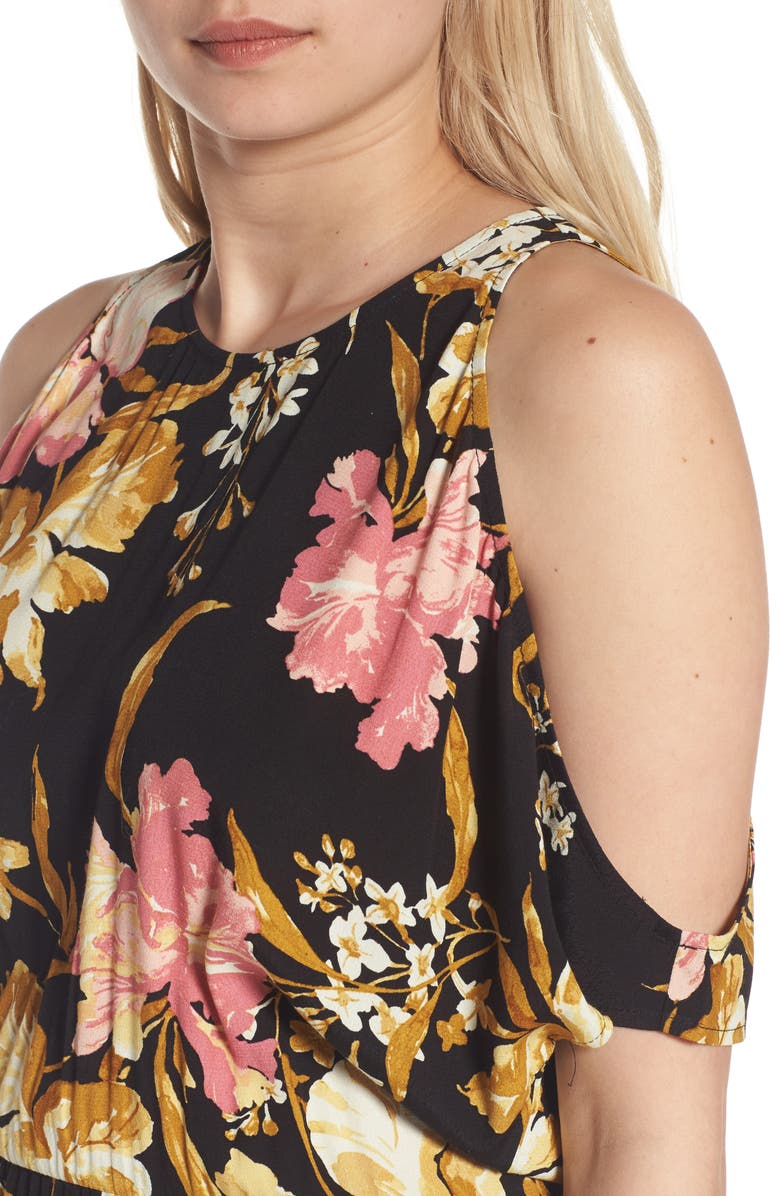 Leith Cold Shoulder Midi Dress, Alternate, color, 