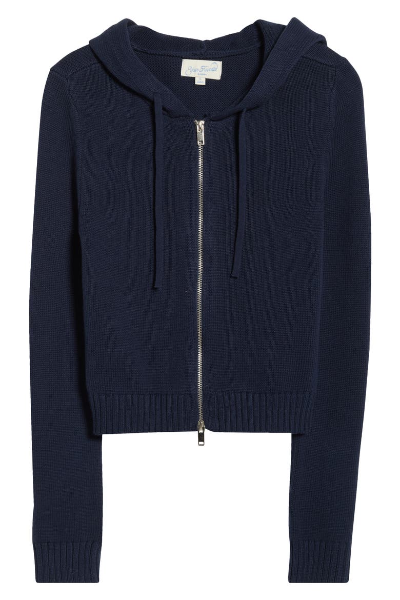 Skylar Front Zip Sweater Hoodie, Alternate, color, NAVY