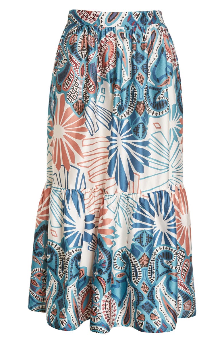 ba&sh Janel Mixed Print Skirt, Alternate, color, Turquoise