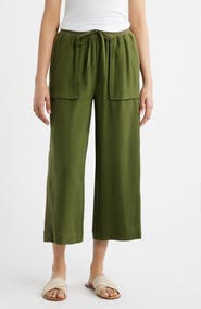 CITY BLUES Patch Pocket Crop Drawstring Pants