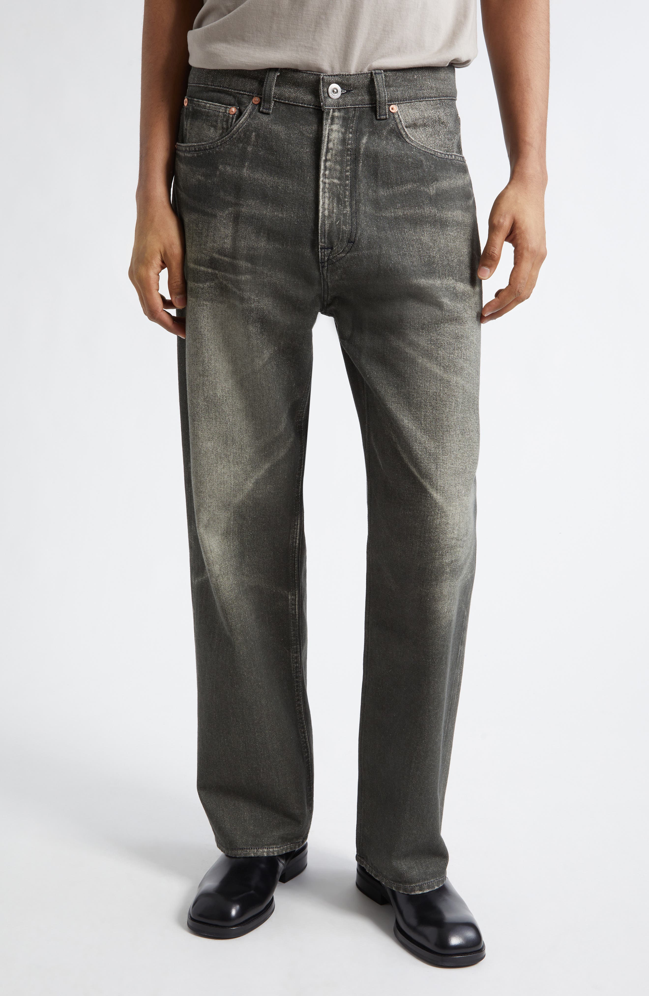 Third Cut Trompe l'Oeil Straight Leg Jeans