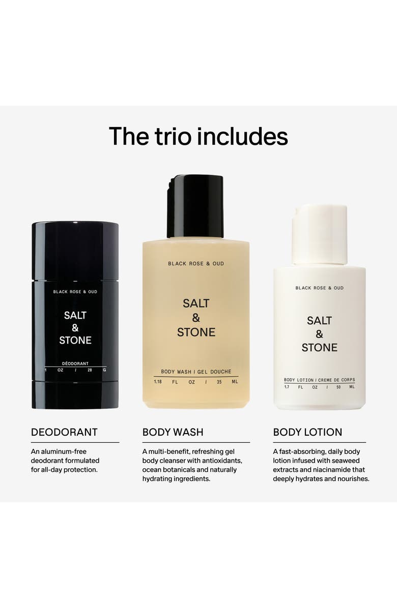 SALT & STONE Black Rose & Oud Mini Trio Discovery Set, Alternate, color, 