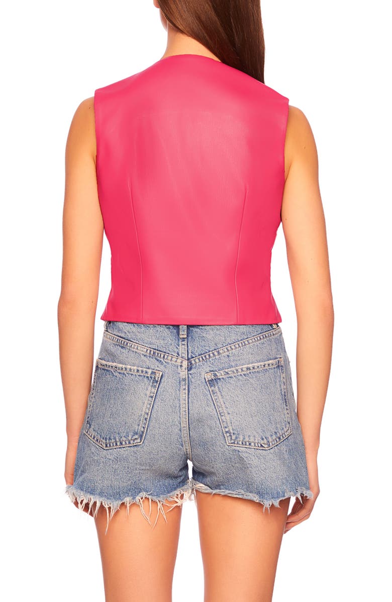 Susana Monaco Faux Leather Vest, Alternate, color, Azalea
