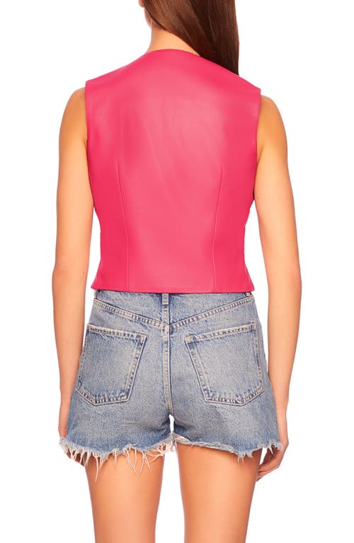 Susana Monaco Faux Leather Vest In Pink