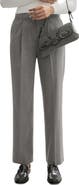 MANGO Pleated Straight Leg Ankle Pants