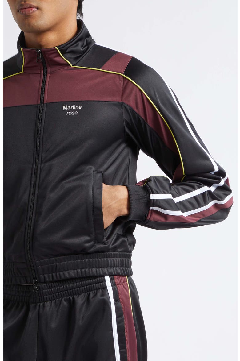 Shrunken Track Jacket, Alternate, color, BLACK BURGUNDY