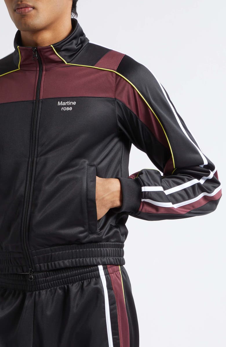 Martine Rose Shrunken Track Jacket, Alternate, color, Black Burgundy
