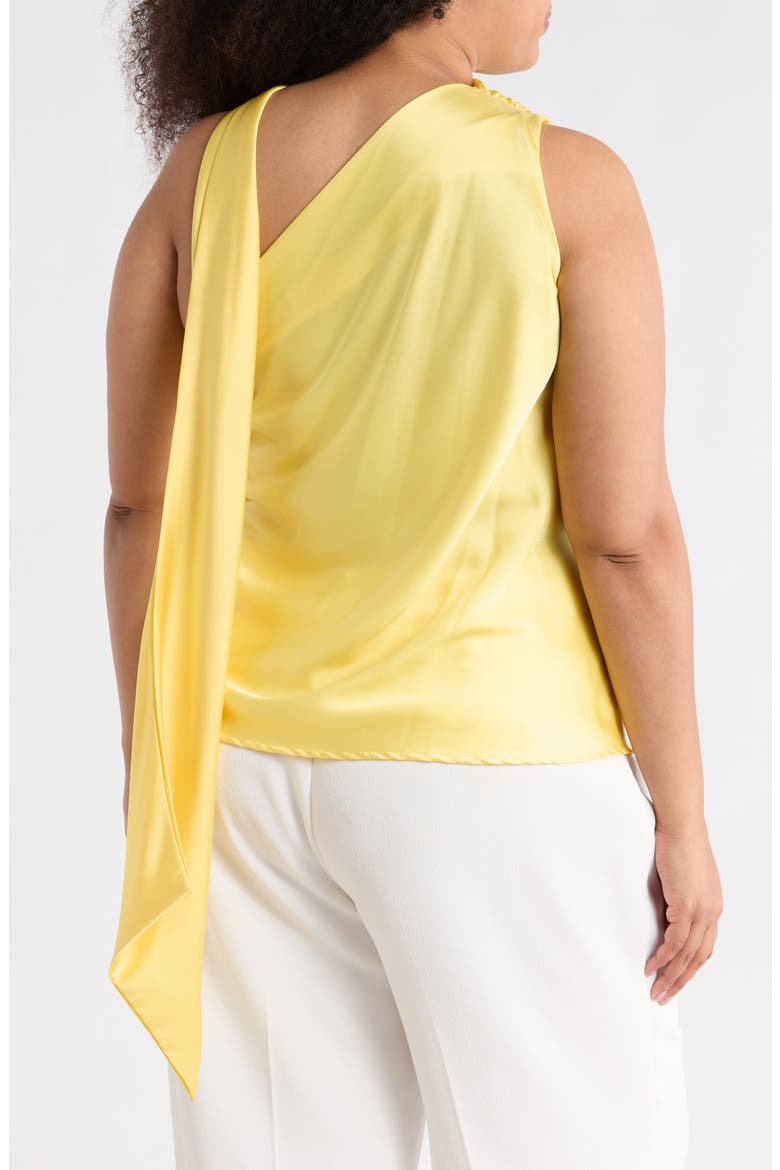 Scarf Detail One Shoulder Top, Alternate, color, BUTTER