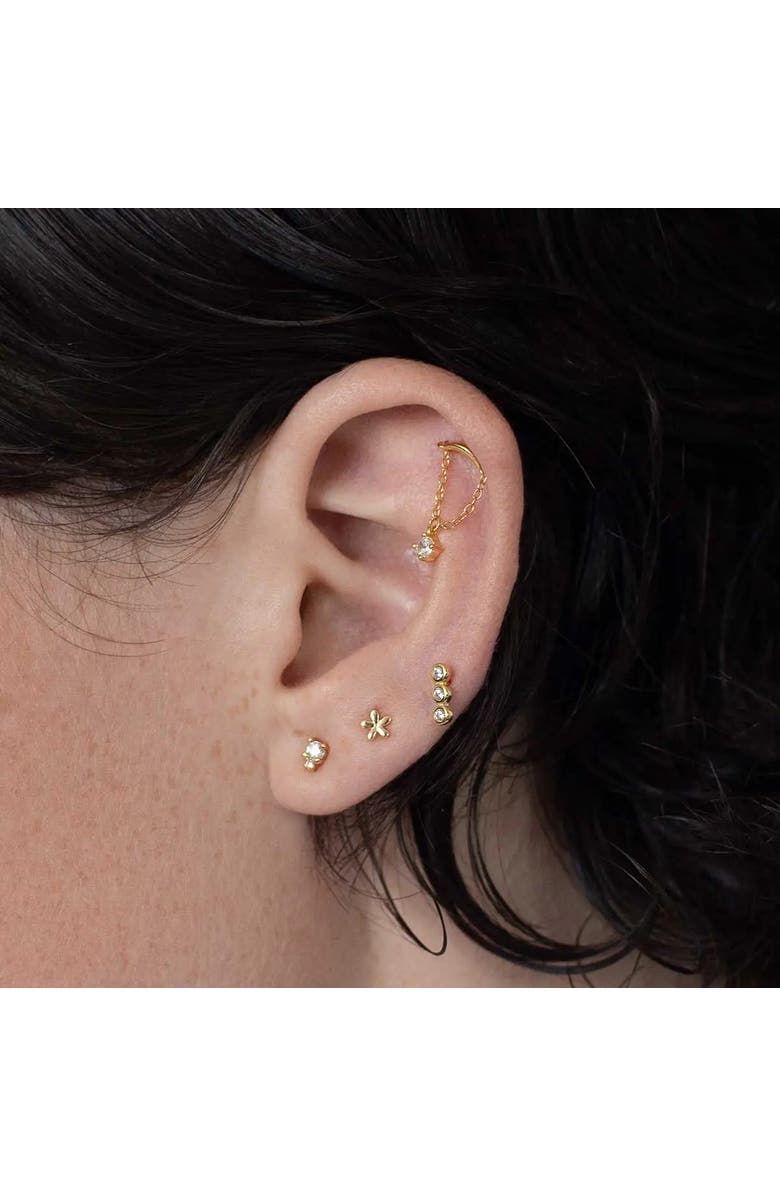 Outofoffice Triple Pavé Gold Earring Charm, Alternate, color, Gold