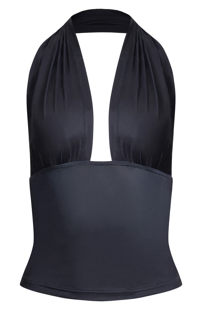 LIONESS Safari Halter Top, Alternate, color, Noir