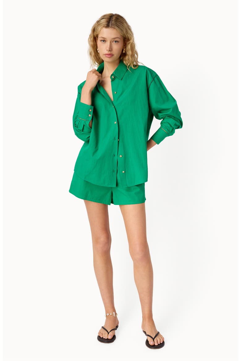 Oslo Cotton Poplin Drawstring Shorts, Alternate, color, JADE