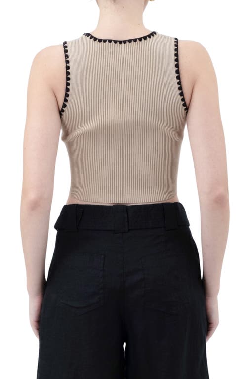 BLU PEPPER BLU PEPPER CONTRAST TRIM SLEEVELESS TOP 