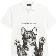 SANTO STUDIO My Dawg Graphic Button-Up Shirt