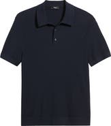 Theory Silk & Cotton Piqué Polo Sweater