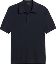 Theory Silk & Cotton Piqué Polo Sweater