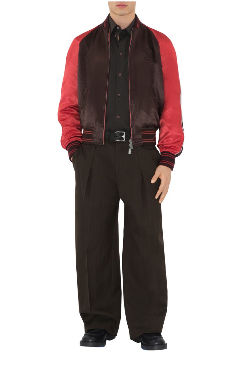 Burberry B Snake Satin Bomber Jacket, Main, color,