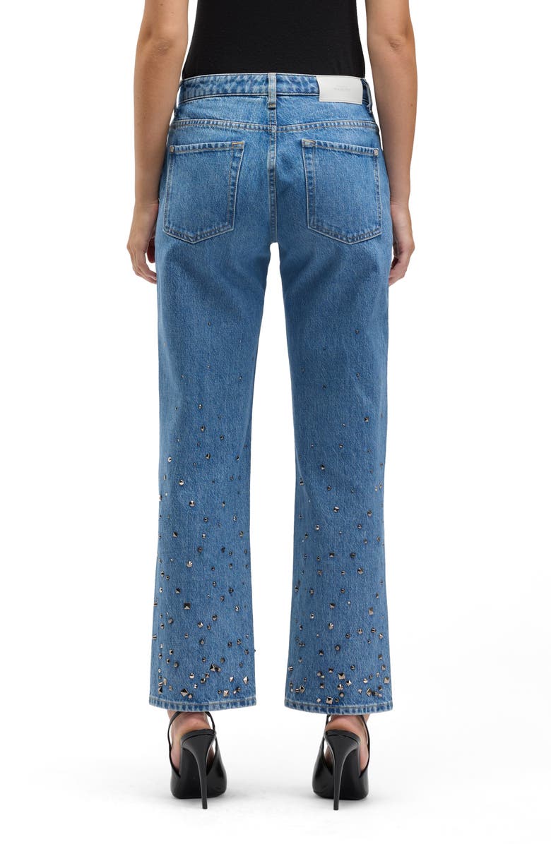 Seven Calie Embellished Mid Rise Ankle Straight Leg Jeans, Alternate, color, Dance With Crys