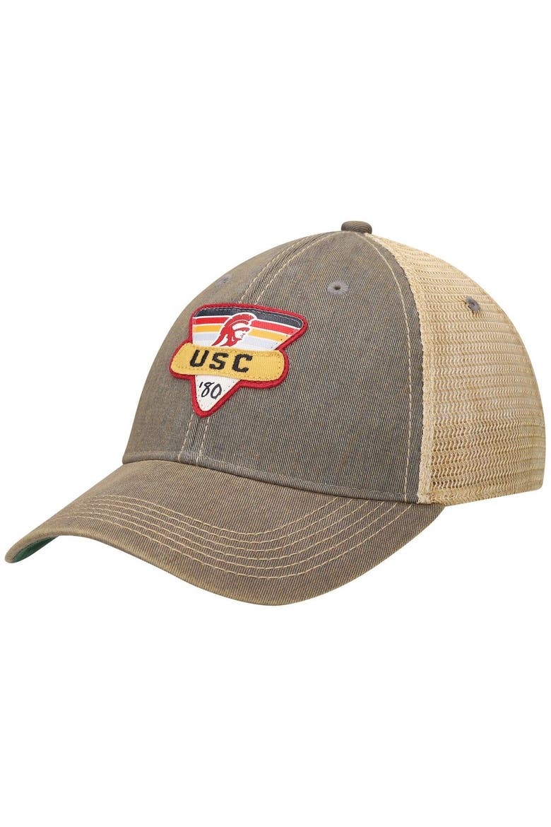Men's Gray USC Trojans Legacy Point Old Favorite Trucker Snapback Hat, Main, color, Gray