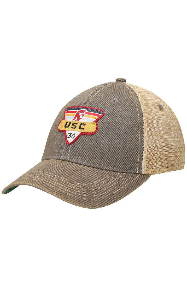 LEGACY ATHLETIC Men's Gray USC Trojans Legacy Point Old Favorite Trucker Snapback Hat, Main, color, Gray