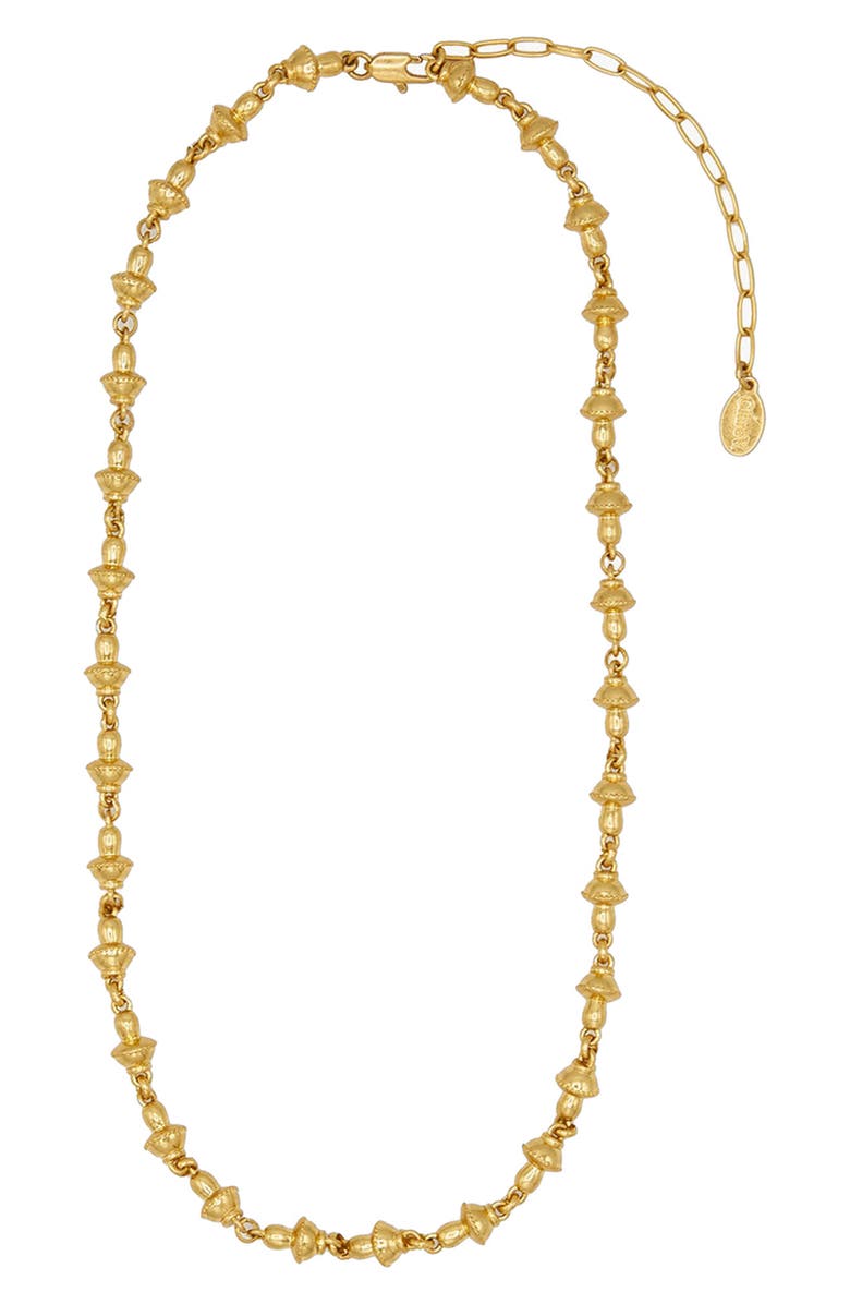 Clare V. Petit Mushroom Link Necklace, Alternate, color, Gold