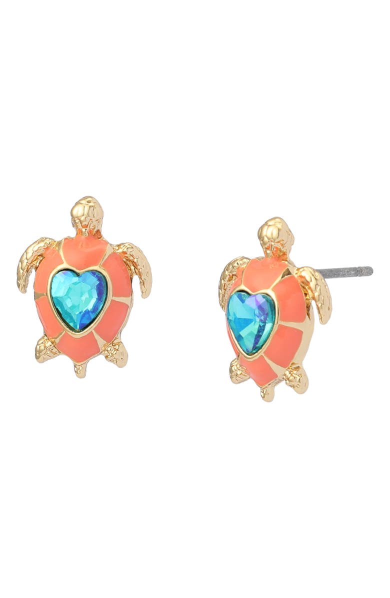 Betsey Johnson Turtle Stud Earrings, Main, color, 