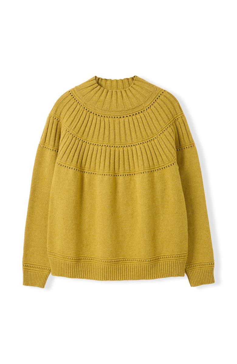 Celtic & Co. Textured Yoke Sweater, Alternate, color, Ochre