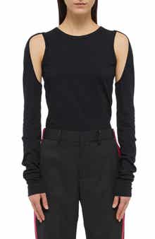 Helmut Lang Cotton Shoulder Cutout Sweater