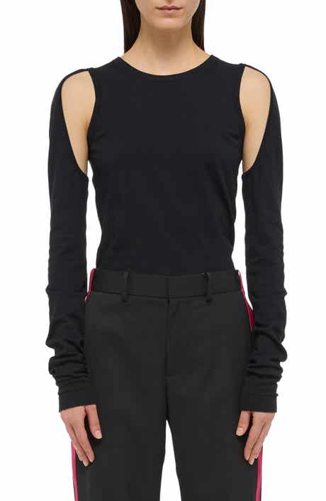 Helmut Lang Cotton Shoulder Cutout Sweater